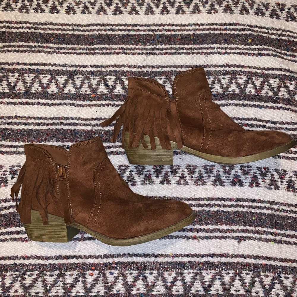Self Esteem fringe booties